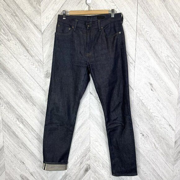 Uniqlo Selvedge Jeans Mens Size 33x34 Slim Straight Kaihara Stretch Denim - Picture 1 of 9